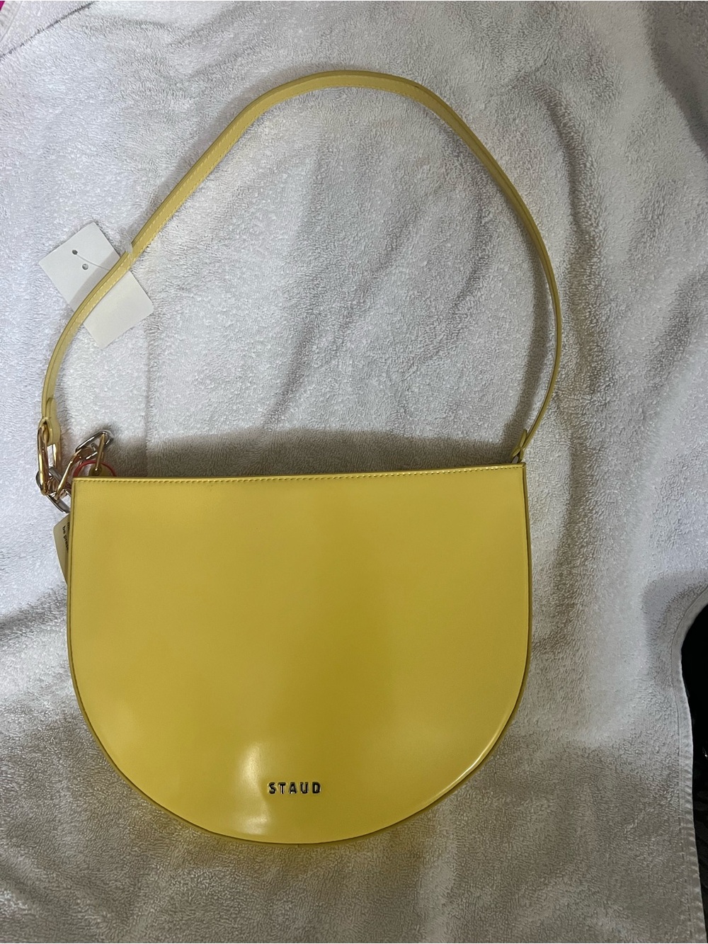 STAUD Yellow Crescent Shoulder Bag